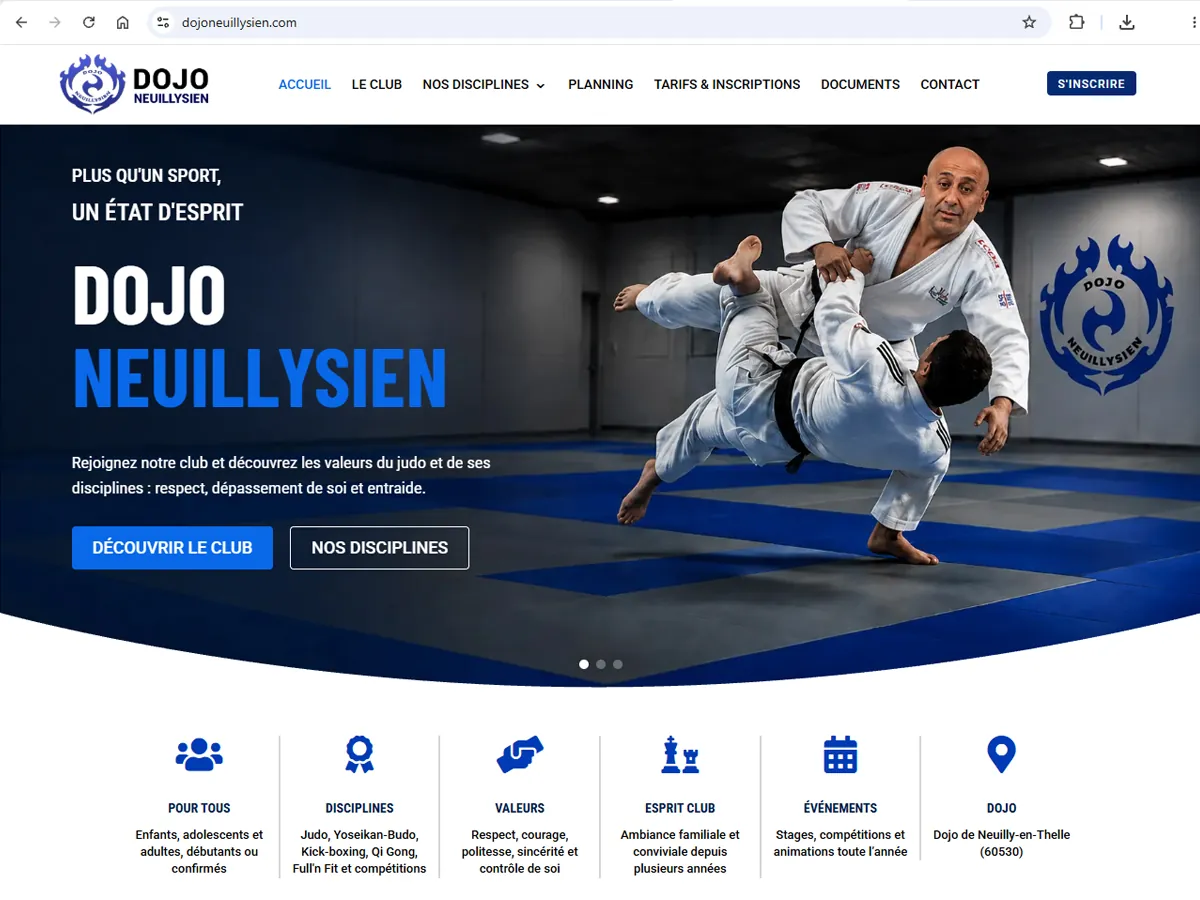 Site internet Dojo Neuillysien